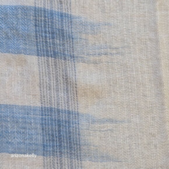 Eileen Fisher Wool Woven Lightweight Scarf Gradient Ombre Buffalo Plaid - Picture 7 of 12